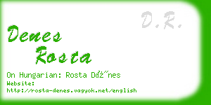 denes rosta business card